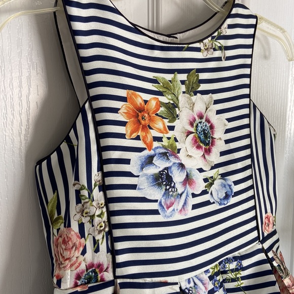 Pippa & Julie Striped + floral dress with crinoline - Picture 3 of 11